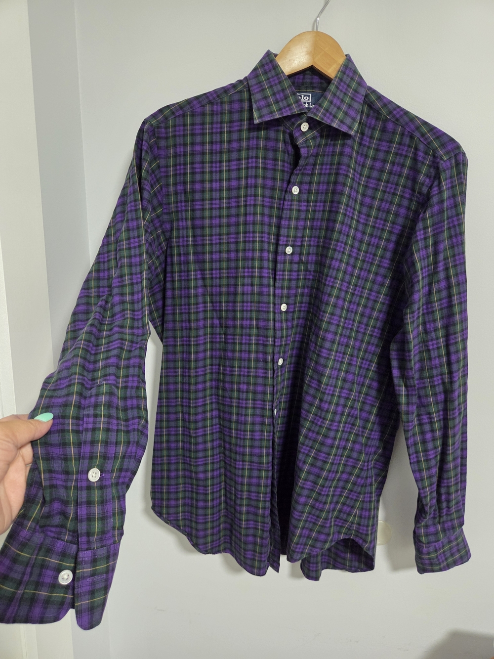 Ralph Lauren Trendsetter Choice Purple & Green Plaid Button-Down Shirt